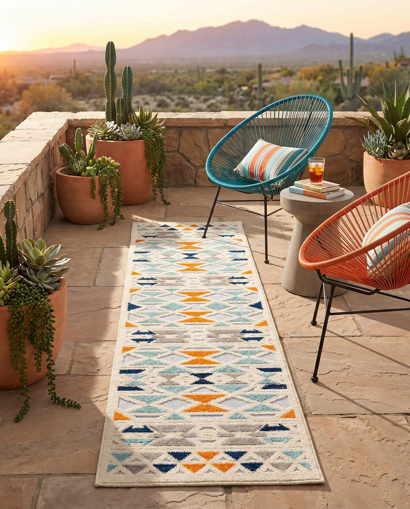 Bahama Breeze Outdoor Collection Area Rug -  Andros Runner Gray  lifestyle 70