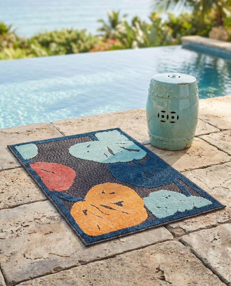 Caribbean Terrace Collection Area Rug -  Grenada Rectangle Charcoal  lifestyle 24