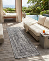 Sustainable Strands Indoor-Outdoor Oasis Collection Area Rug -  Sandbar (Black and White) Runner Black and White  lifestyle 49