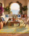 Urban Oasis Rugs Collection Area Rug -  Penthouse (Yellow and Aqua) Square Yellow and Aqua  lifestyle 25