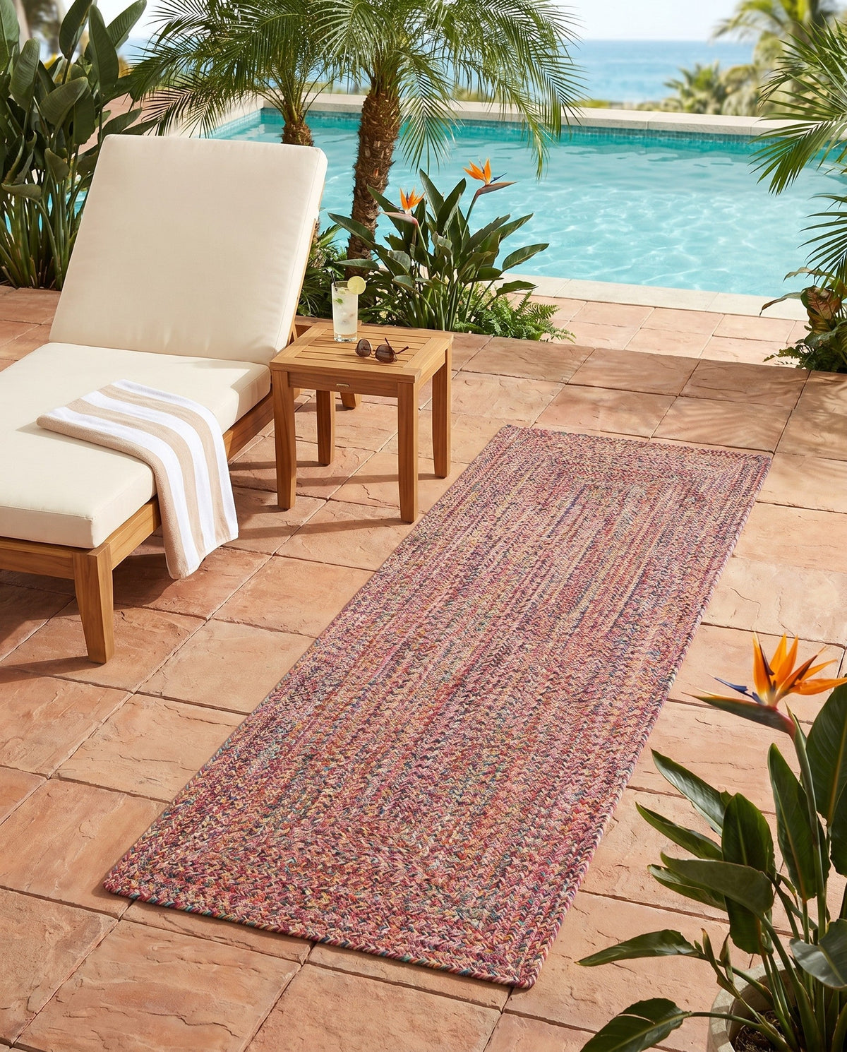 Sustainable Strands Indoor-Outdoor Oasis Collection Area Rug -  Sandbar (Multi) Runner Multi  lifestyle 63