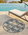 Seaside Haven Rugs Collection Area Rug -  Pelican Round Stone Blue  lifestyle 69