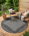 Urban Terrace Collection Area Rug -  Chelsea (Charcoal Gray) Round Charcoal Gray  lifestyle 34