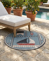 Seaside Haven Rugs Collection Area Rug -  Anchorage Round Blue  lifestyle 72