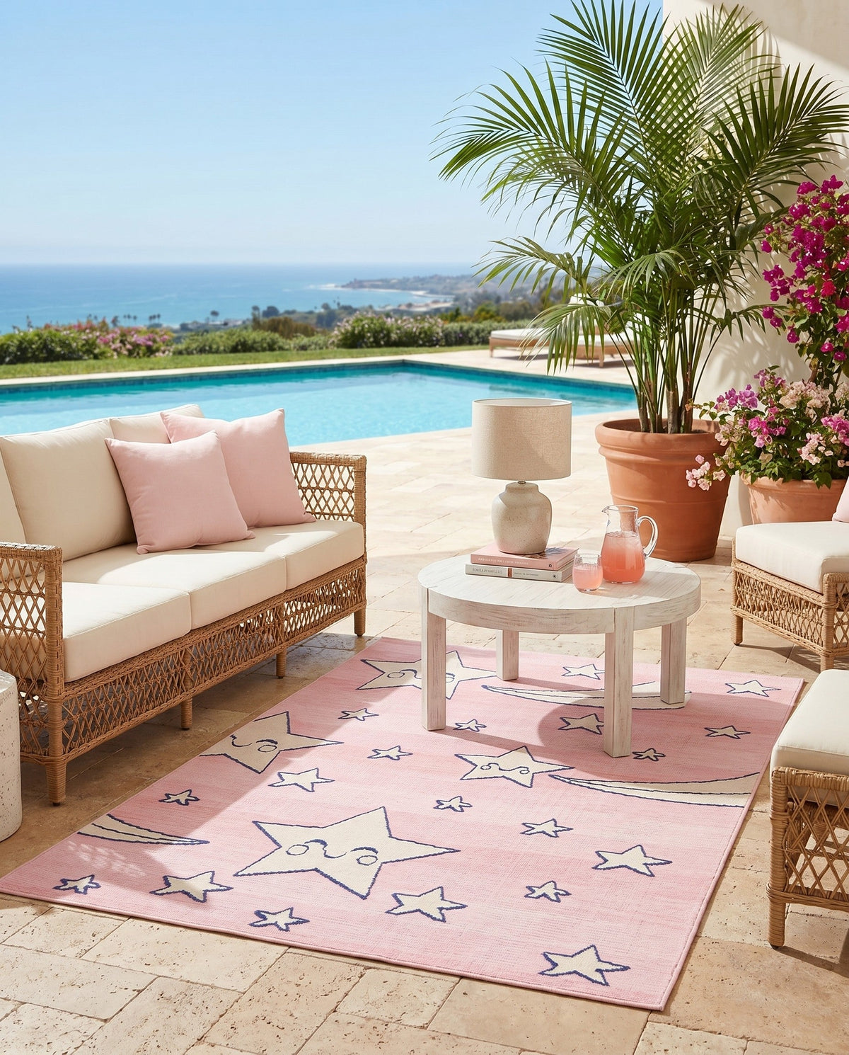 Terrace Collection Area Rug -  Pavilion Rectangle Pink  lifestyle 13