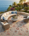 Seaside Blooms Collection Area Rug - Seychelles Rectangle Beige  lifestyle 56