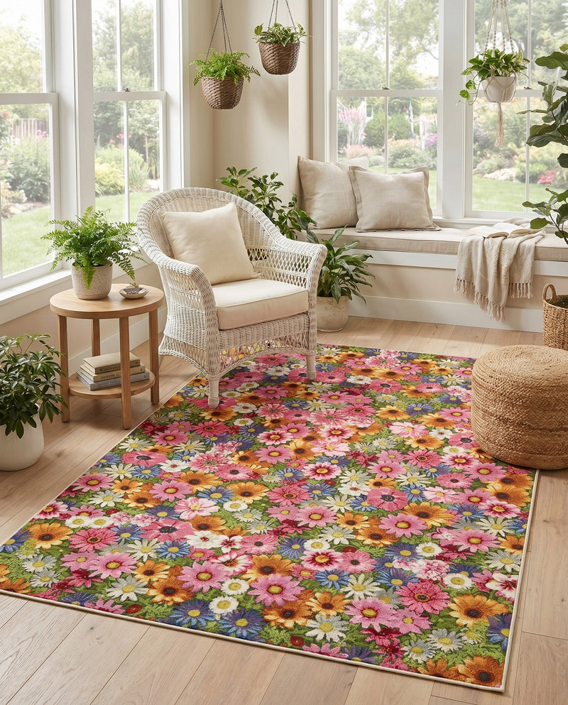 Seaside Blooms Collection Area Rug -  Marseilles Rectangle Multi  lifestyle 49