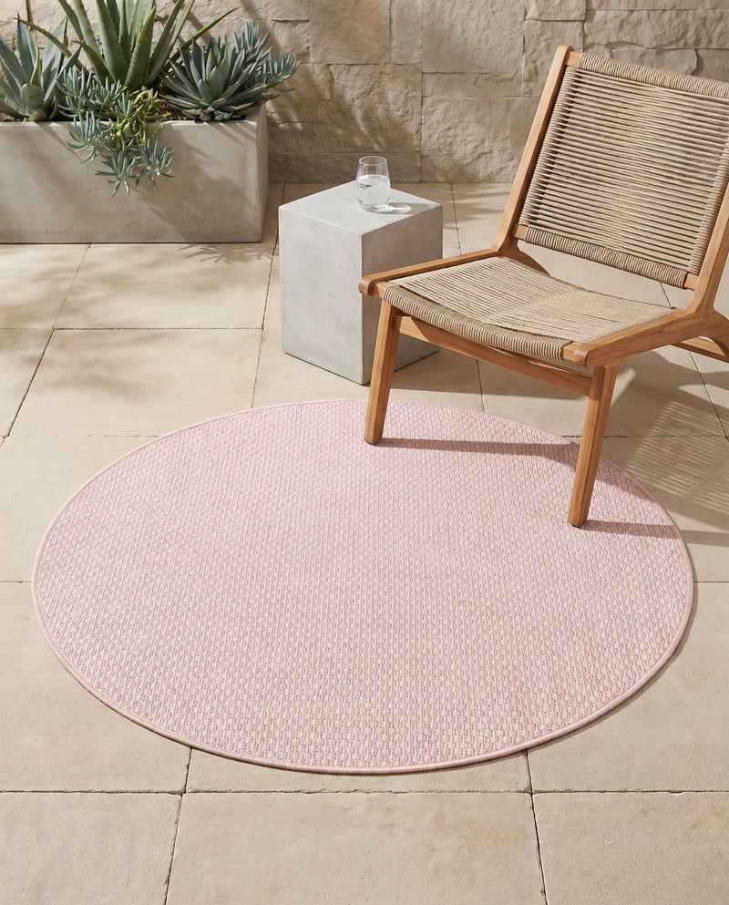 Seaside Serenity Collection Area Rug - Veranda (Whisper Pink) Round Whisper Pink  lifestyle 43