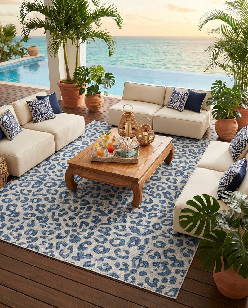Savannah Escape Collection Area Rug -  Amazon (Blue) Rectangle Blue  lifestyle 25