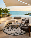 Urban Terrace Collection Area Rug -  Mercer Round Black and White  lifestyle 69