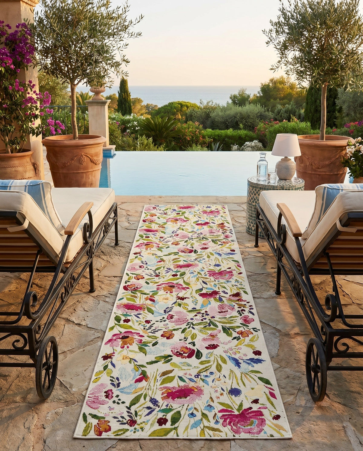 Seaside Blooms Collection Area Rug -  Meadow Runner Multi  lifestyle 94