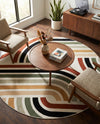 Urban Terrace Collection Area Rug -  Piazza Round Multi  lifestyle 53
