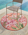 Seaside Blooms Collection Area Rug -  Kyoto Round Coral  lifestyle 62