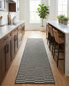 Seaside Stripes Collection Area Rug - Cabana (Charcoal) Runner Charcoal  lifestyle 70