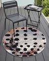 Urban Terrace Collection Area Rug -  Piazza Round White and Black  lifestyle 66