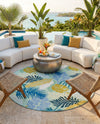 Seaside Blooms Collection Area Rug -  Sunkiss Round Multi  lifestyle 49