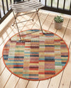 Coastal Terrace Collection Area Rug -  Harbor Round Multi  lifestyle 52