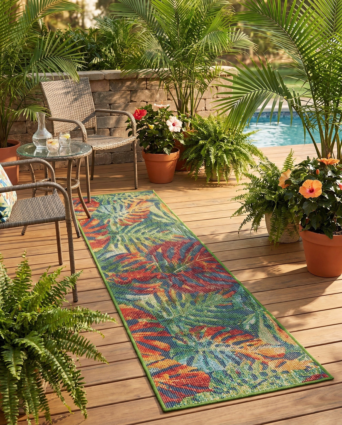 Coastal Terrace Collection Area Rug -  Pier Runner Multi  lifestyle 92