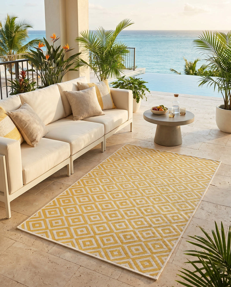 Urban Oasis Rugs Collection Area Rug -  Rooftop (Yellow Ivory) Rectangle Yellow Ivory  lifestyle 10
