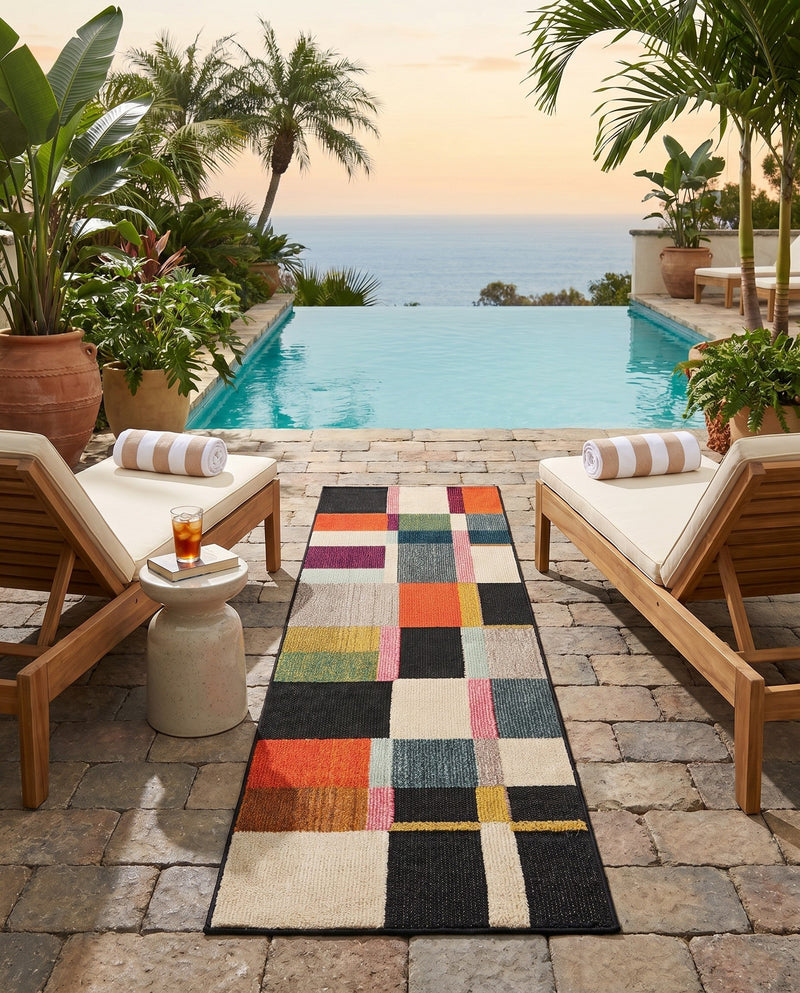 Outdoor Marrakesh Collection Area Rug -  Tangier Runner Multi  lifestyle 62