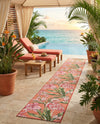 Seaside Blooms Collection Area Rug -  Kyoto Runner Coral  lifestyle 58