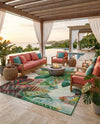 Seaside Blooms Collection Area Rug -  Fern Rectangle Multi  lifestyle 57