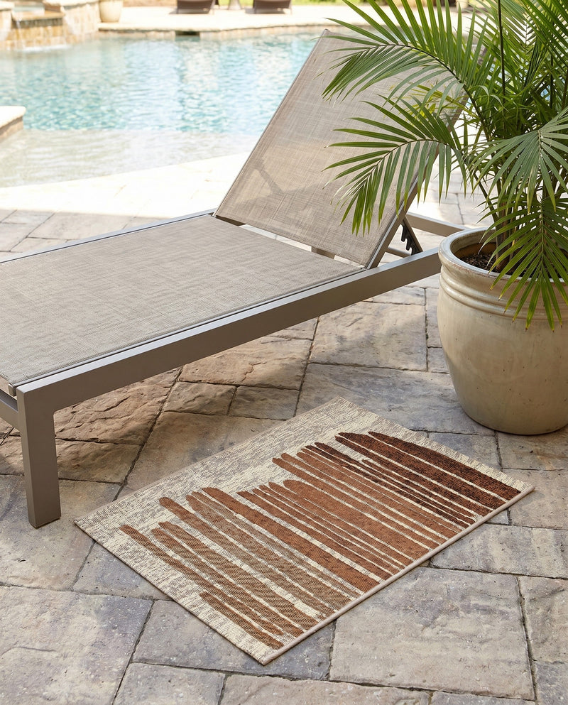 Urban Terrace Collection Area Rug -  Balcony Rectangle Beige Brown  lifestyle 18