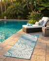 Seaside Blooms Collection Area Rug - Verdure (Light Aqua) Runner Light Aqua  lifestyle 40
