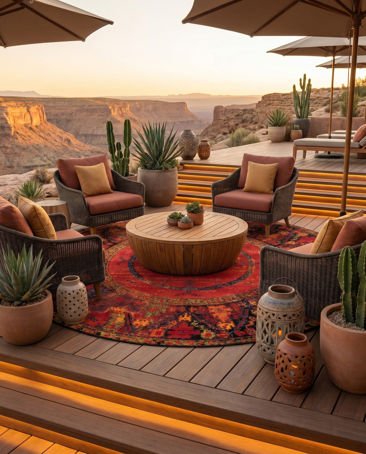 Safari Escape Rugs Collection Area Rug - Serengeti Round Multi  lifestyle 144