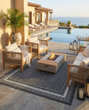 Terrace Fringe Collection Area Rug - Veranda (Black) Rectangle Black  lifestyle 35