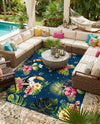 Seaside Blooms Collection Area Rug -  Leaf Rectangle Multi  lifestyle 4