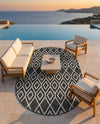 Urban Oasis Rugs Collection Area Rug -  Boulevard (Charcoal Gray) Oval Charcoal Gray  lifestyle 48