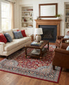 Patio Heritage Collection Area Rug -  Bower Rectangle Red  lifestyle 13