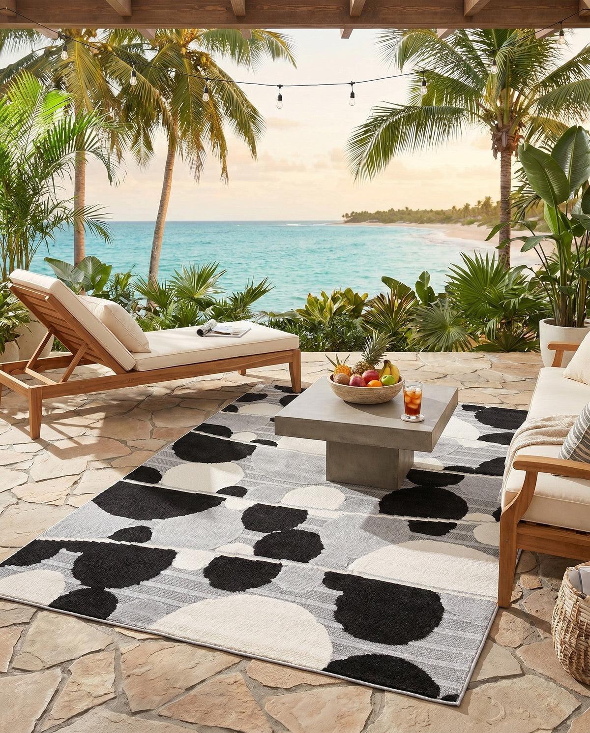 Terrace Collection Area Rug -  Pavilion Rectangle Light Gray  lifestyle 8