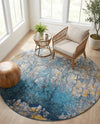 Urban Terrace Collection Area Rug -  Lanai Round Gradient Blue  lifestyle 71