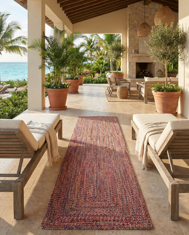 Sustainable Strands Indoor-Outdoor Oasis Collection Area Rug -  Sandbar (Multi) Runner Multi  lifestyle 50