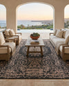 Patio Heritage Collection Area Rug -  Lafayette (Black) Rectangle Black  lifestyle 31