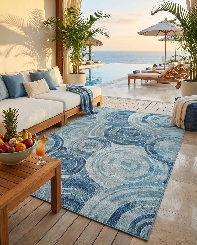 Urban Terrace Collection Area Rug -  Parkside Rectangle Light Blue  lifestyle 6