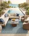 Savannah Pergola Collection Area Rug -  Pergola (Teal) Rectangle Teal  lifestyle 21
