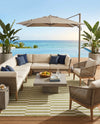 Seaside Stripes Collection Area Rug - Cabana (Green) Rectangle Green  lifestyle 12