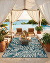 Seaside Blooms Collection Area Rug - Verdure (Teal) Rectangle Teal  lifestyle 18