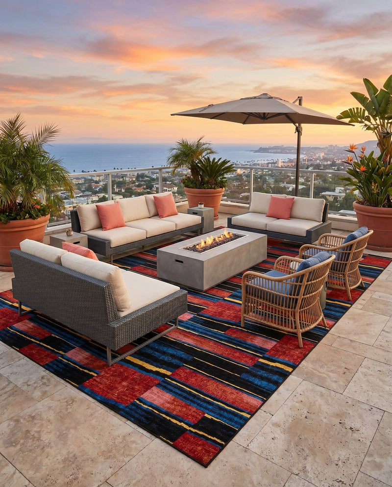 Urban Terrace Collection Area Rug -  Courtyard Rectangle Multi  lifestyle 26