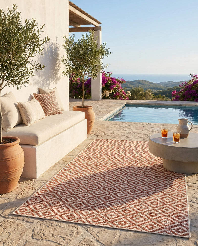 Urban Oasis Rugs Collection Area Rug -  Rooftop (Rust Red) Rectangle Rust Red  lifestyle 9