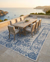 Patio Heritage Collection Area Rug - Savannah (Blue) Rectangle Blue  lifestyle 30
