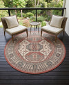 Patio Heritage Collection Area Rug - Veranda Round Multi  lifestyle 23