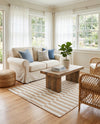 Seaside Stripes Collection Area Rug - Cabana (Taupe) Rectangle Taupe  lifestyle 34