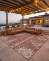 Desert Nomad Terrace Collection Area Rug - Sahara (Rust Red) Square Rust Red  lifestyle 52