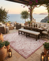 Tribal Terrace Treasures Collection Area Rug - Mayan Marina (Rust Red) Rectangle Rust Red  lifestyle 26