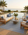 Seaside Stripes Collection Area Rug -  Boardwalk (Light Blue) Rectangle Light Blue  lifestyle 6