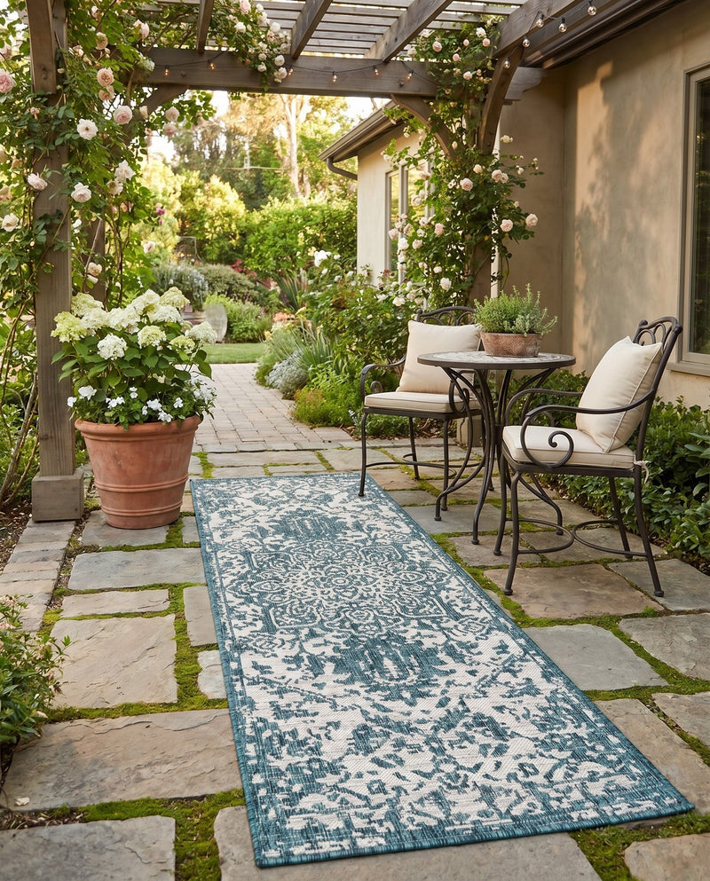 Urban Oasis Rugs Collection Area Rug -  Penthouse (Teal) Runner Teal  lifestyle 40